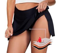 BIOECEUA Gonna mestruale da donna, a 4 strati, a prova di perdite, protettiva, per la privacy, costume da bagno mestruale, per ragazze e adolescenti, super assorbente, ad asciugatura rapida, per