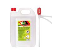 Bioetanolo combustibile stufe Bio Sprint 5 litri 99,9% inodore no fumo naturale no zolfo, Plastica, Rosso + Pompa Manuale Omaggio