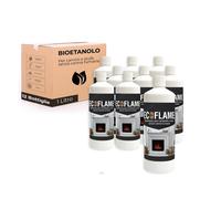 Fire x12 Bioetanolo da 1lt combustibile ecologico naturale inodore camino biocamino