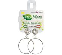 Bioetic Bijoux ORECCHINO CERCHIO PENDENTE CON CRISTALLO BIANCO