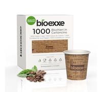 bioexxe Bicchierini Caffè Carta 1000Pz da 75ml - Bicchieri Caffe Biodegradabili da 75ml - Bicchieri Caffe Carta Resiste a Bevande Fino ai 85°/90°- Monouso Ecologici Bio