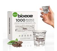 bioexxe Bicchierini Caffè Carta 1000Pz da 75ml - Bicchieri Caffe Biodegradabili da 75ml - Bicchieri Caffe Carta Resiste a Bevande Fino ai 85°/90°- Monouso Ecologici Bio colore Bianco