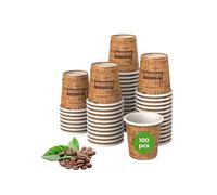 bioexxe Bicchierini Caffè Carta 100Pz da 75ml - Bicchieri Caffe Biodegradabili da 75ml - Bicchieri Caffe Carta Resiste a Bevande Fino ai 85°/90°- Monouso Ecologici Bio (marrone)