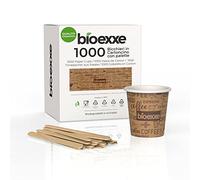 bioexxe Kit Completo 1000 Pz Bicchierini Caffè Carta 75ml + 1000 Pz Palette Caffe Monouso Ecologici Biodegradabili e Monouso - Bicchieri caffe espresso usa e getta Sostenibili