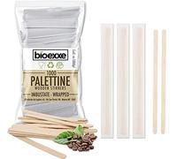 bioexxe Palette Caffè Monouso Imbustate Singolarmente, Palettine Caffe in Legno Biodegradabili e Compostabili, Resistenti al calore (Confezione da 1000)