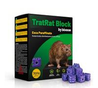 bioexxe Veleno per Topi Professionale Potente Topicida Ratticida in Blocchi Paraffinati per Casa e Giardino - Uso Interno ed Esterno - Esca Attrattiva Aroma Alimentare 300 g - Made in Italy