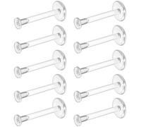 Bioflex, orecchini trasparenti per sport, lavoro, scuola, chirurgia, risonanza magnetica, piercing per orecchie, cartilagine, trago, labbro, medusa, monroe, orecchini piatti in plastica (16 g, 18 g