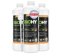 BiOHY Sapone crema (3 x 1 litro) + dispenser per pompa, delicato sulla pelle, grasso e inodore, ricarica liquido con ingredienti vegetali, adatto anche per il viso