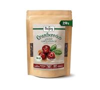 Biojoy Mirtillo Rosso essiccato Biologico (250 g), Mirtilli Rossi dolcificati con Concentrato di Succo di Mela