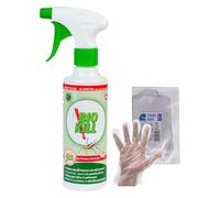 BIOKILL Insetticida Acaricida Microincapsulato No Gas, Ideale per Interni ed Esterni, Inodore e Non Macchia, Resiste a Umidità e Raggi Solari, 375ml + OMAGGIO 100pz Guanti HDPE Monouso (1 Flacone)