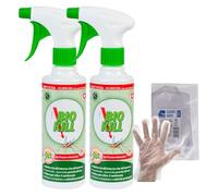 BIOKILL Insetticida Acaricida Microincapsulato No Gas, Ideale per Interni ed Esterni, Inodore e Non Macchia, Resiste a Umidità e Raggi Solari, 375ml + OMAGGIO 100pz Guanti HDPE Monouso (2 Flaconi)