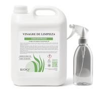 Bioky Aceto Bianco Destillato 20º - Include Flacone Spray - Super Concentrato - Pulizia Multiuso - Formula Economica ed Ecologica (5L)