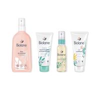 BIOLANE - Kit WC e cura del bambino completo - Acqua di toilette, crema nutriente e idratante, olio di mandorle dolci e gel per capelli - formule naturali e dolci - Made in France