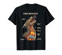 Biologia del Fuoco Drago Nerd Anatomia Mitica Scienza Diagramma Maglietta