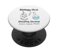 Biologia Primo Dormire Secondo Divertente Biologia Amante PopSockets PopGrip Adesivo