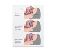 Biology Reference Poster The Respiratory System During Sleep Phases Anatomy Chart Canvas Wall Art for Study Room (Framed,12x18inch(30x45cm))