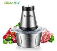 BioloMix 2 velocità 500W acciaio inossidabile capacità 2L tritatutto elettrico tritacarne tritacarne robot da cucina affettatrice Standard