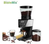 BioloMix Macinacaffè elettrico automatico con 30 marce per caffè espresso americano Versare sopra lo stoccaggio visivo dei fagioli