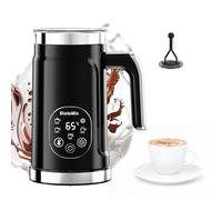 Biolomix Montalatte elettrico con cinque programmi, funzionamento silenzioso e una capacità di 300 ml, adatto per schiuma di latte fredda e calda, latte, caffè e cappuccino. (nero)