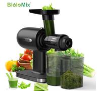 BioloMix Tecnologia della pressa a freddo per spremiagrumi a masticazione lenta con funzione inversa Alto rendimento del succo Viene fornito con spazzola per la pulizia Silenzioso