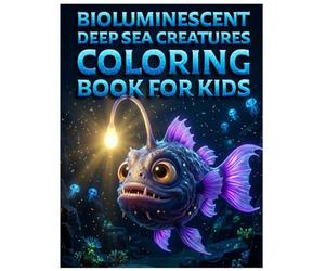 BIOLUMINESCENT DEEP SEA CREATURES COLORING BOOK FOR KIDS: Explore the Glowing Ocean Creatures with Fun Facts and Easy Coloring Pages for Kids
