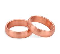 BioMag 2 anelli in puro rame massiccio per uomini e donne, non rivestiti, 6 mm di larghezza, non magnetico, liscio lucido, Rame, Non pietra preziosa