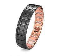 BioMag Bracciale magnetico da uomo in rame puro al 99,99% e magnetoterapia, con strumento di regolazione della misura per la lunghezza del polso