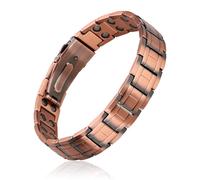 BioMag Bracciale magnetico da uomo in rame puro al 99,99% e magnetoterapia, con strumento di regolazione della misura per la lunghezza del polso