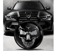 Biomar Labs 1 x Stemma Compatibile con BMW Emblema Cappuccio Anteriore Cofano Posteriore del Bagagliaio 82 mm 51148132375 Teschio Skull Argento Nero EO 15