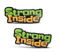 Biomar Labs 2 adesivi in vinile Strong Inside Sticker per auto, moto, bicicletta, finestra, porta, casco, scooter B 117