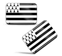 Biomar Labs® 2 x 3D Silicone Adesivi Resinati Bandiera Bretone Britain France Francia per Auto Moto Finestrìno Scooter Bici Motociclo Tuning F 70