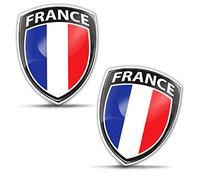 Biomar Labs® 2 x 3D Silicone Adesivi Resinati Bandiera Nazionale Francia France Francese Emblema per Auto Moto Finestrìno Scooter Bici Motociclo Tuning F 145