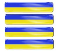 Biomar Labs® 4 x 3D Silicone Adesivi Resinati Bandiera Nazionale della Ucraina Ukraine Flag Emblema Auto Moto Finestrìno Scooter Bici Motociclo Tuning F 25