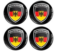 Biomar Labs 4 x 45mm 3D Adesivi in Silicone per Coprimozzo Cerchione Copricerchi Tappi Ruote Auto Tuning Bandiera della Germania A 8845