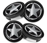 Biomar Labs 4 x 54 mm Tappi Compatibile con Ford Coprimozzo Centrale Cerchioni Copricerchi della Ruota per Cerchi in Lega Nero Argento CF 44
