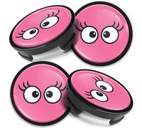 Biomar Labs 4 x 54 mm Tappi Compatibile con Ford Coprimozzo Centrale Cerchioni Copricerchi della Ruota per Cerchi in Lega Rosa CF 63