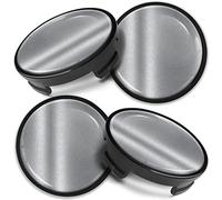 Biomar Labs 4 x 54 mm Tappi Compatibile con Ford Coprimozzo Centrale Cerchioni Copricerchi della Ruota per Cerchi in Lega Argento Nero CF 3