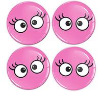 Biomar Labs 4 x 55 mm Adesivi In Silicone 3D Per Coprimozzo Centrale Coprimozzo Copricerchi Decalcomanie Per Auto Tuning Occhi Carini Rosa A 1755