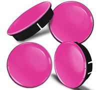 Biomar Labs 4 x 60 mm Coprimozzo Ruote Tappi Centrali Copricerchi per Cerchi in Lega Plastica ABS Auto Logo Stemma Universale Tuning Colore Rosa C 9