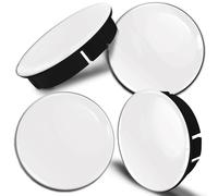 Biomar Labs 4 x 60 mm Coprimozzo Ruote Tappi Centrali Copricerchi per Cerchi in Lega Plastica ABS Auto Logo Stemma Universale Tuning Colore Bianco C 55