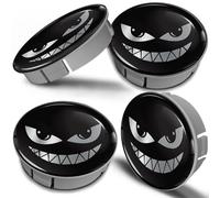 Biomar Labs 4 x 60 mm Coprimozzo Ruote Tappi Centrali Copricerchi per Cerchi in Lega Plastica ABS Auto Logo Stemma Universale Tuning Sorriso Inquietante CS 28