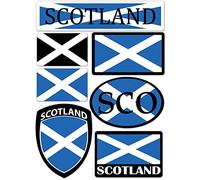 Biomar Labs® 7 x PVC Adesivi Stickers Set Bandiera Nazionale Scotland Scozia Scozzese per Auto Moto Finestrìno Porta Casco Scooter Skateboard Bici PC Laptop Tablet Tuning D 17
