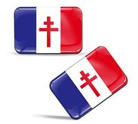 Biomar Labs Adesivi Bandiera Francia Libera Auto 3D Resinati 2 Pezzi F 73