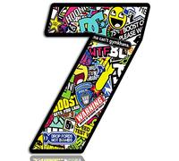 Biomar Labs® Adesivo Sticker Numero Racing 7 Gara DC Sticker Bomb Auto Moto Cross Rally Sport Tuning N 207