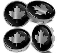 Biomar Labs Compatibile con BMW Coprimozzi 68mm 36136783536 Tappi Centro dellaRuota per Cerchi in Lega Nero Argento Bandiera del Canada CBS 6