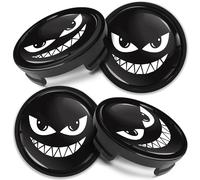 Biomar Labs Set Coprimozzi 54 mm 4 Pezzi Tappi Centrali Ruota Universali per Cerchi in Lega Auto Plastica Resistente per Ricambio Mozzo e Styling Esterno (Sorriso Spaventoso CF 62)