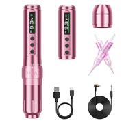 Biomaser U1 Pro Semi Wireless Permanent Make up Macchina per Trucco Permanente 6 tempi Penna Wireless Regolabile con 2 850mAh Batteria Display OLED per Trucco Semi Permanente Rosa