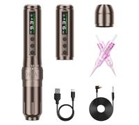 Biomaser U1 Pro Semi Wireless Permanent Make up Macchina per Trucco Permanente 6 tempi Penna Wireless Regolabile con 2 850mAh Batteria Display OLED per Trucco Semi Permanente (caffè)