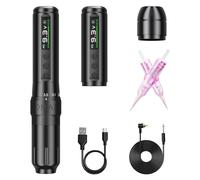 Biomaser U1 Pro Semi Wireless Permanent Makeup Macchina per Trucco Permanente 6 Tempi Penna Wireless Regolabile con 2 850mAh Batteria Display OLED per Trucco Semi Permanente Nero