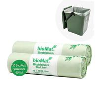 bioMat 40-60l Sacchetti compostabili per rifiuti (20 pezzi. Bio Sacchetti)